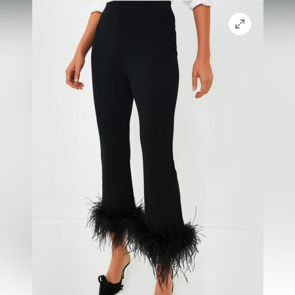 Tuckernuck Black Feather Trim Compression Knit Ashford Pants